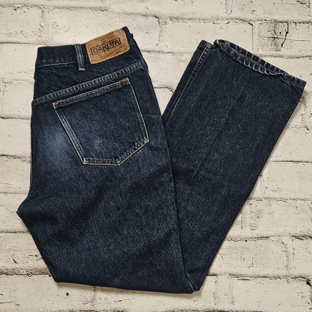 Dakota Dark Wash Straight Leg Jeans High Rise Classic Denim - 36x32